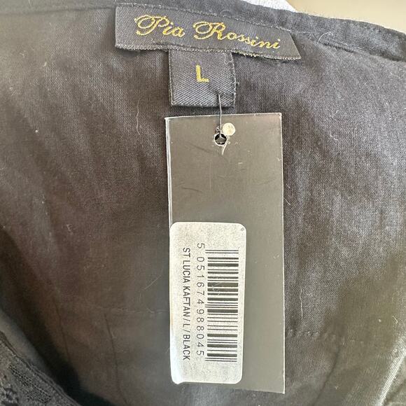 Pia Rossini NWT St Lucia Kaftan Large Black Lace Swim Beach Cover Up Dress - Picture 6 of 7